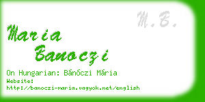 maria banoczi business card